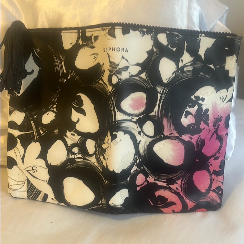 Sephora Black and Pink makeup bag
